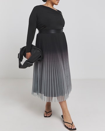 Joanna Hope Mesh Pleated Skirt