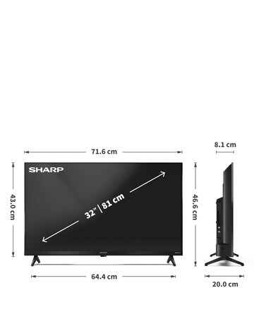 Sharp 1T-C32HD2225KB 32in Smart HD Roku Freely LED TV