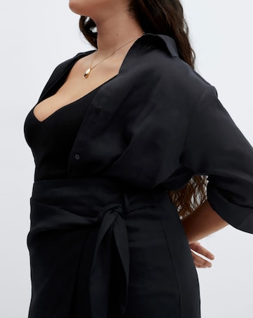 Mango Bow Wrap Linen Skirt