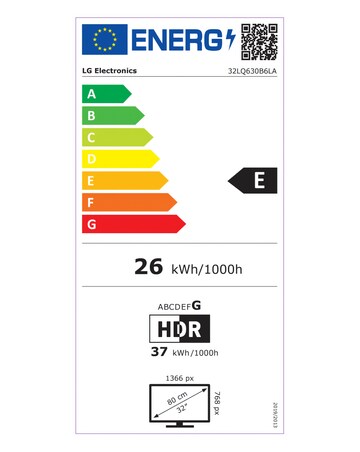 LG 32LQ630B6LA 32in Smart HD Ready HDR LED Freeview TV