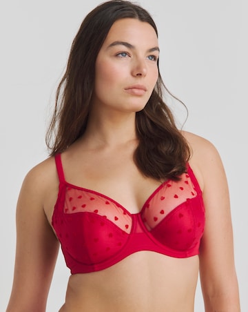 Pretty Secrets (2 Pack) Hannah Heart Full Cup Wired Bras (B-G) Red/Black