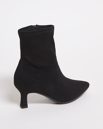 Ally Kitten Heel Sock Boot - Wide Fit (E)
