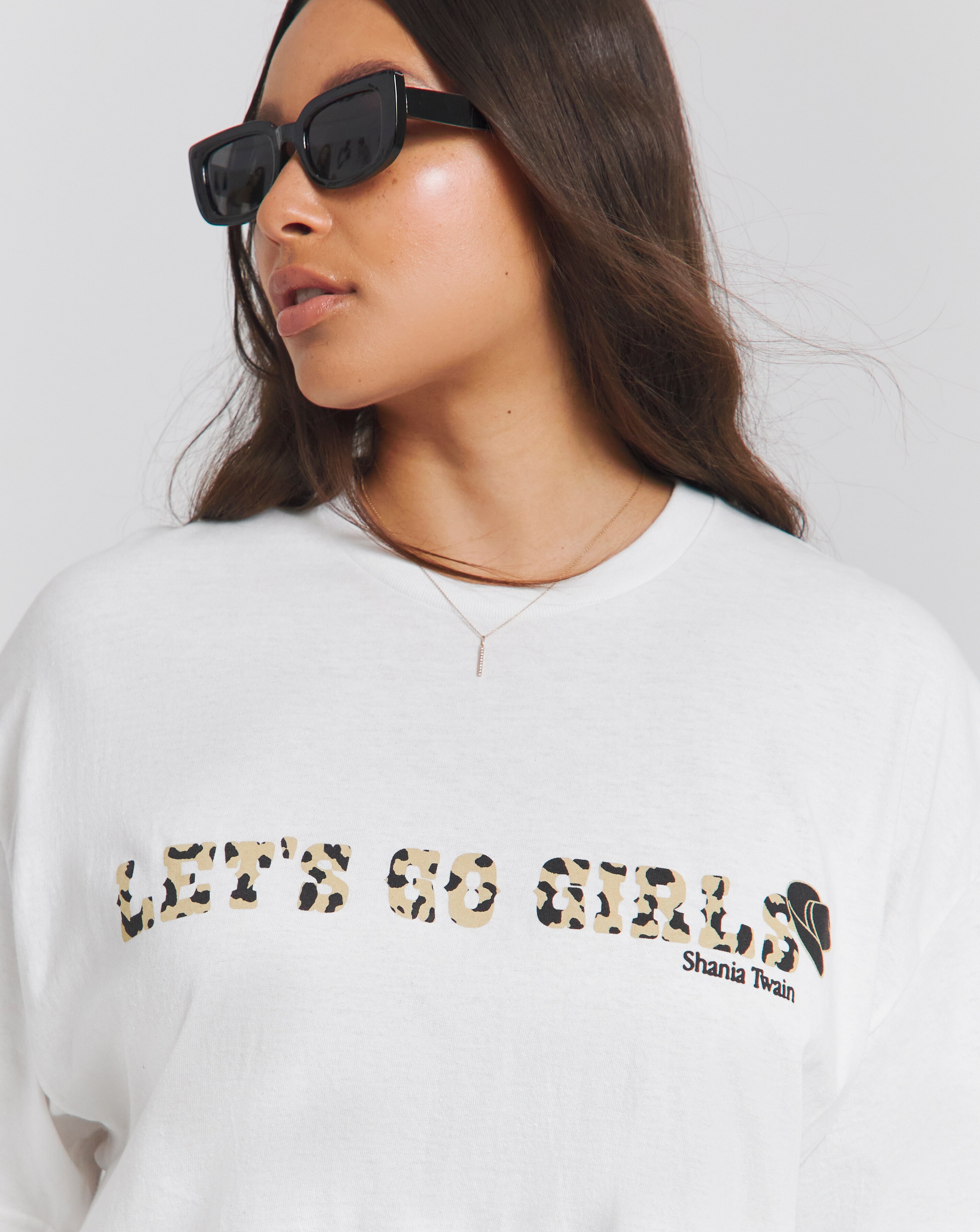 White Shania Twain Festival License T-Shirt | Simply Be