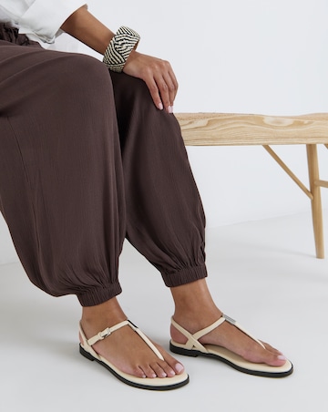 Rocky T Bar Hardware Detail Flat Sandals - Wide Fit (E)