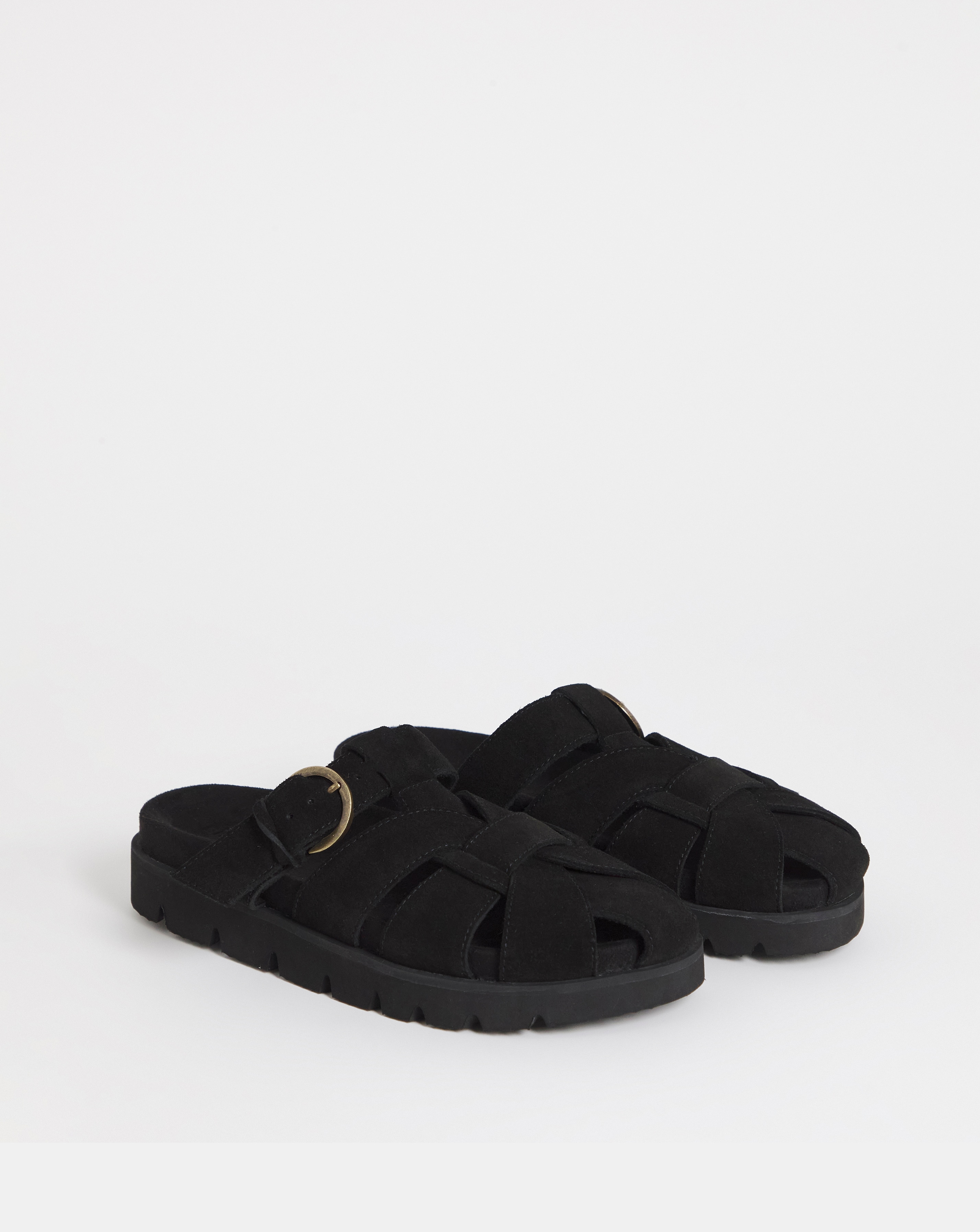 Aziza Suede Woven Closed Toe Mule Shoes - Extra Wide Fit (EEE