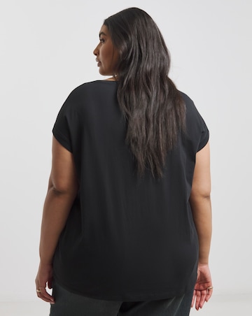 Simply Be 2 Pack Black/Black Boyfriend T-Shirts