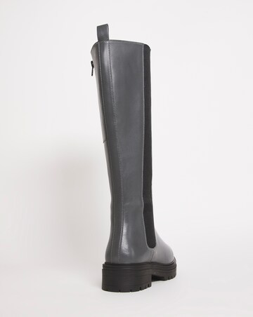 Leather High Leg Chunky Chelsea - Wide Fit (E) & Standard Calf