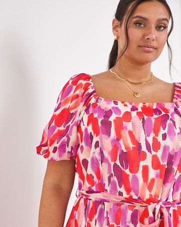 Joanna Hope Balloon Sleeve Print Maxi Dress