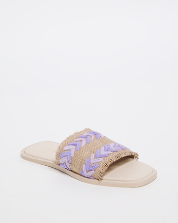 Aston Raffia Mule Sandals - Wide Fit (E)