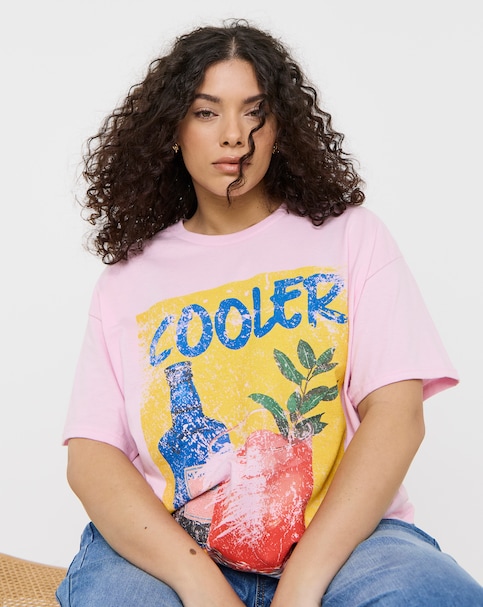 Simply Be Pink Cooler Cocktail Graphic T-Shirt