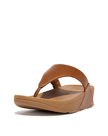 FitFlop Tan Lulu Leather Toe-Post - Standard Fit (D)