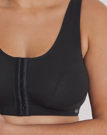2 Pack Slimma Front Fastening Hook and Eye Bras Fits Up To DD -White/Black