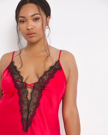 Ann Summers Cherryann Satin & Lace Chemise Red