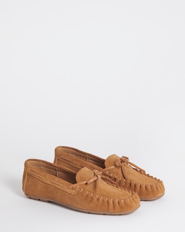 Swift Whipstitch Detail Puckered Suede Loafers - Extra Wide Fit (EEE)