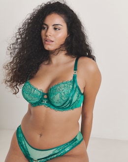 Ann Summers Divine Temptation Fuller Bust Non Pad Balcony Wired Bra Mid Green