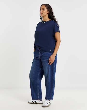 Tommy Hilfiger Gold Button Short Sleeve T-shirt