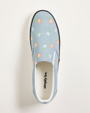 Helen Slip On Chunky Sole Trainers Wide Fit
