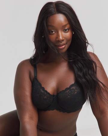 Pretty Secrets Ivy Lace Full Cup Bra (B-G) Black
