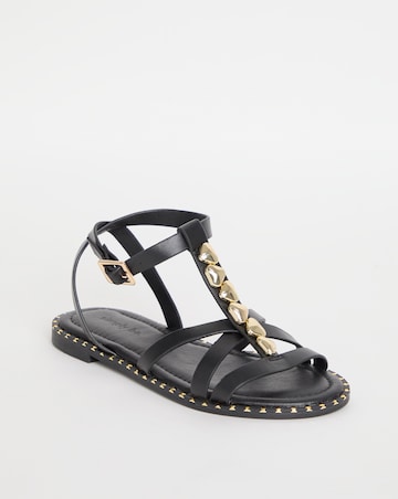 Simply Be Santorini Pebble Trim Flat Sandals - Extra Wide Fit (EEE)
