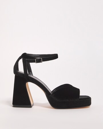 Emi Velvet Platform Heeled Sandals - Extra Wide Fit (EEE)