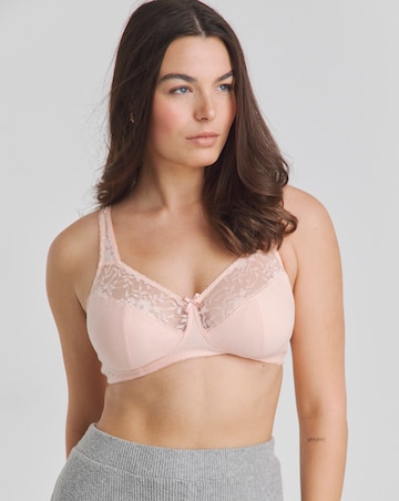 Pretty Secrets 2 Pack Cotton Lace Non Wired Full Cup Bras B-G Navy/Blush