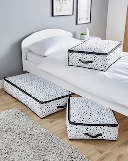 Set of 3 Spotty Underbed Storage Boxes