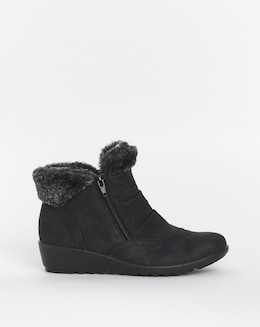 Cushion Walk Zip Fur Ankle Boot EEE Fit