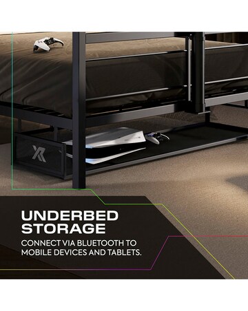 X Rocker Basecamp RGB Double Bed - Black