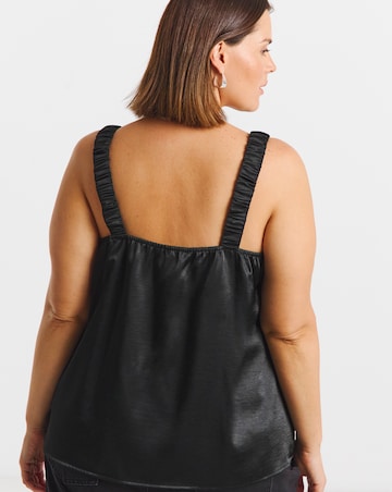 Satin Square Neck Ruched Cami