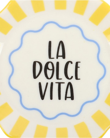 Yellow Striped La Dolce Vita Ceramic Trinket Dish