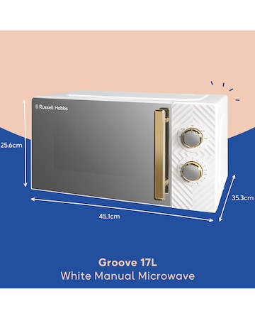 Russell Hobbs Groove 17 Litre Manual Microwave White