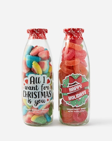 Treat Kitchen Xmas Sweet Bottles (All I Want + Happy Holidays) Duo Pack