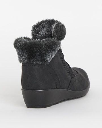 Cushion Walk Zip Fur Ankle Boot EEE Fit