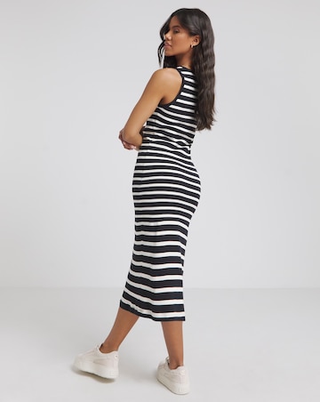 strapless open back dress Long Sleeve Scoop Neck Sweater Midi Dress – bebe main image 0
