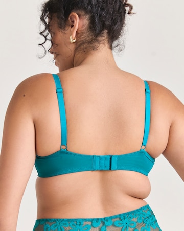 Pretty Secrets (2 Pack) Daisy Lace Plunge Wired Bras (B-F) Green/Plum