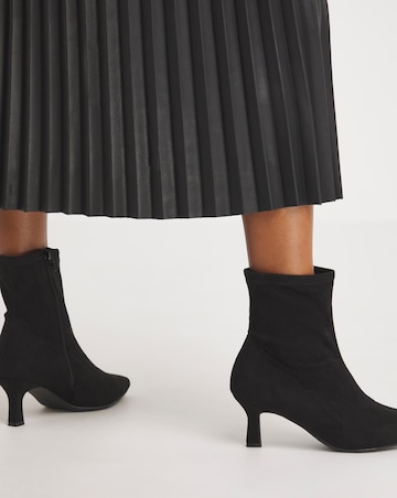 Ally Kitten Heel Sock Boot - Wide Fit (E)