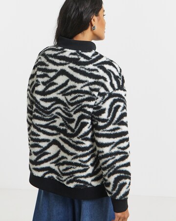 Zebra Print Borg Sweatshirt