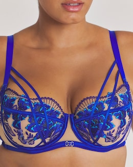 Ann Summers Faithful Fan Fuller Bust Non Pad Balcony Wired Bra Cobalt