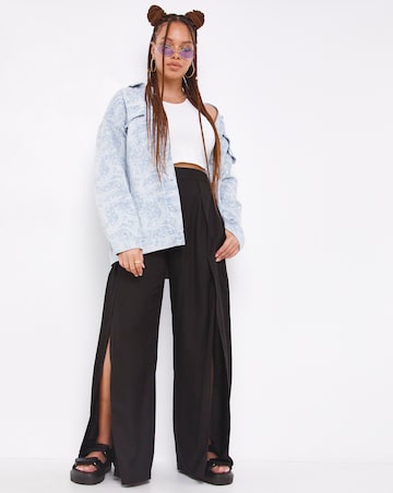 Split Front Wide Leg Trouser