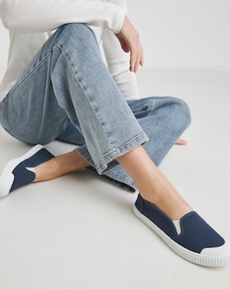 Simply Be Dalton Slip On Plimsole Trainers - Standard Fit (D)