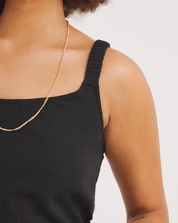 Black Linen Look Cropped Cami