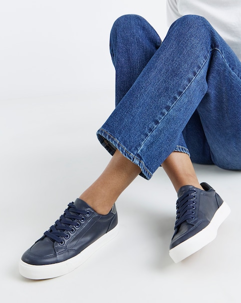 Millie Classic Lace Up Trainers - Wide Fit (E)