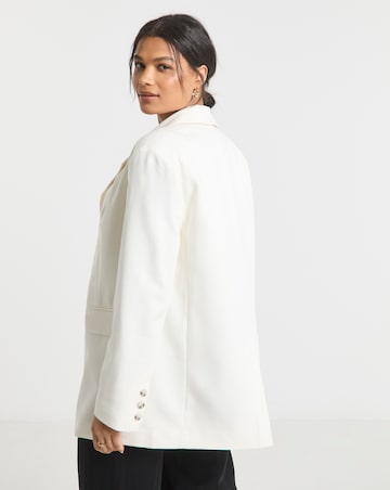 White Oversized Single Breasted Blazer