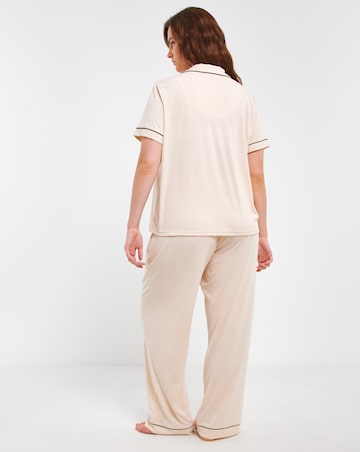 Pretty Secrets Supersoft Ribbed Button Through Pyjama Set