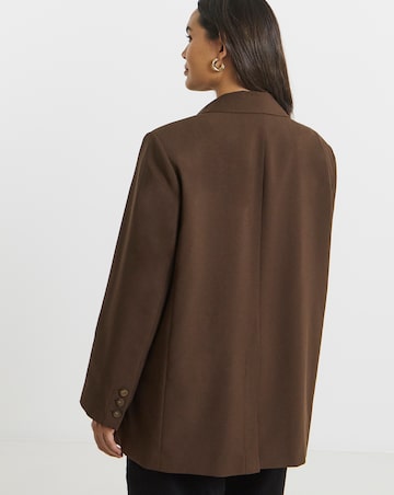 Chocolate Oversized Single Breasted Blazer