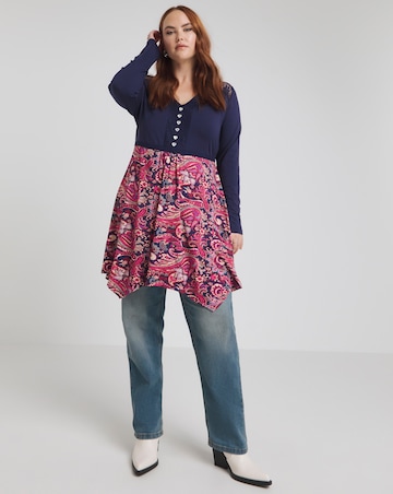Joe Browns Navy Printed Paisley Jersey Tunic