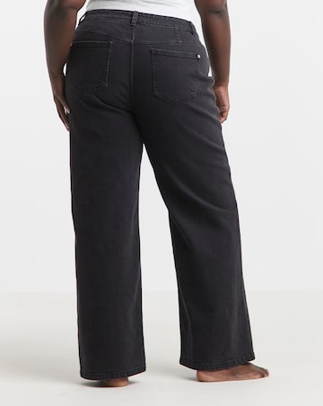 Simply Be 99 1 Black Comfort Stretch Slouchy Wide Leg Jeans