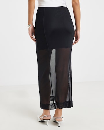 Simply Be Mesh Sheer Midi Skirt