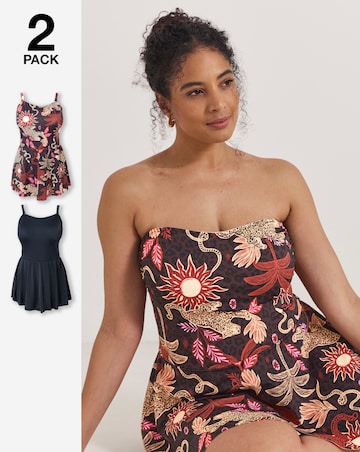 Simply Be Value 2 Pack Bandeau Swimdresses