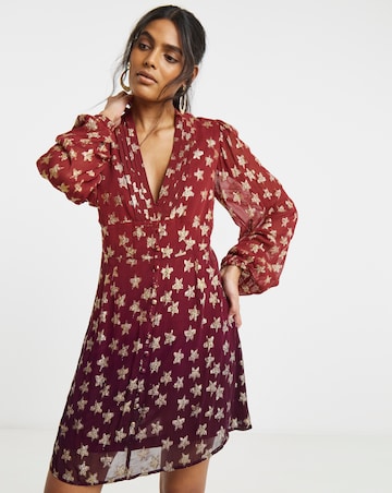 Simply Be Ombre Star Jacquard Skater Dress